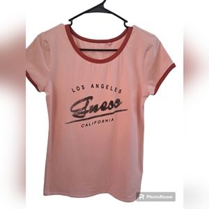 Guess Women's Ringer Baby Tee